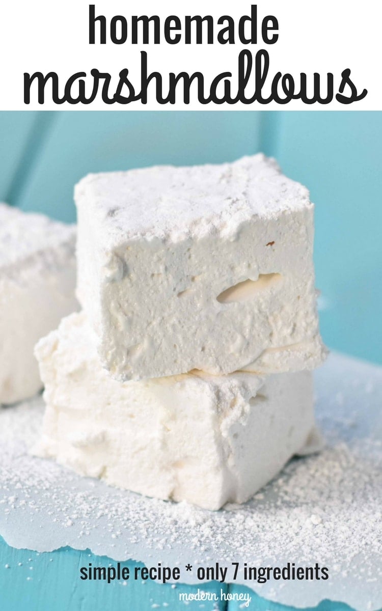 How to make soft and homemade marshmallows. Simple recipe to make perfect marshmallows at home. www.modernhoney.com