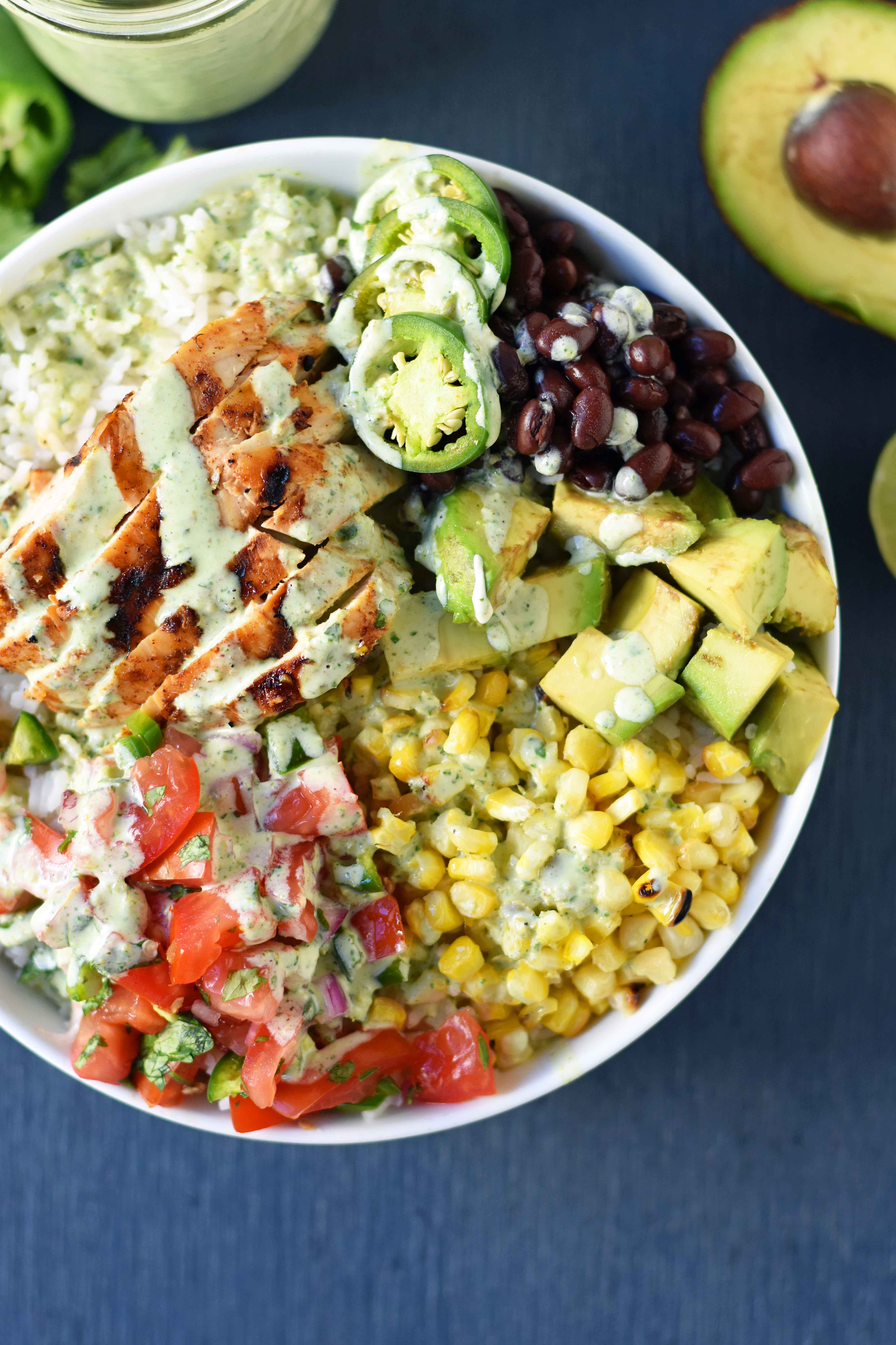 Copycat Chipotle Chicken Burrito Bowl ~ Healthy Lunch Recipe