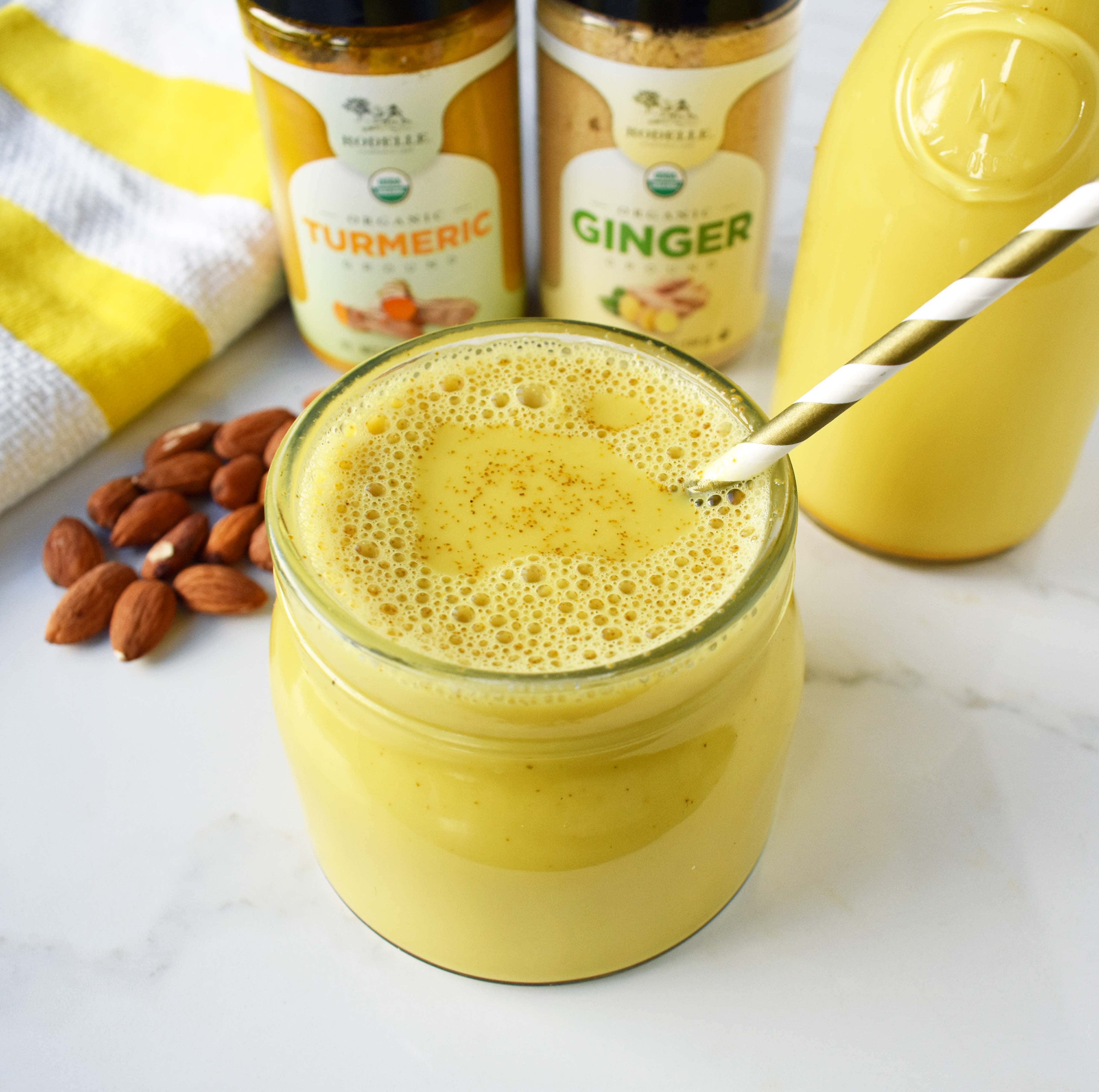 Ancient Golden Milk or Turmeric Tea Recipe. A healing tea full of anti-inflammatory and antioxidant benefits. Simmered with almond milk, turmeric, ginger, cinnamon and a touch of maple syrup. Warm and comforting turmeric tea. www.modernhoney.com