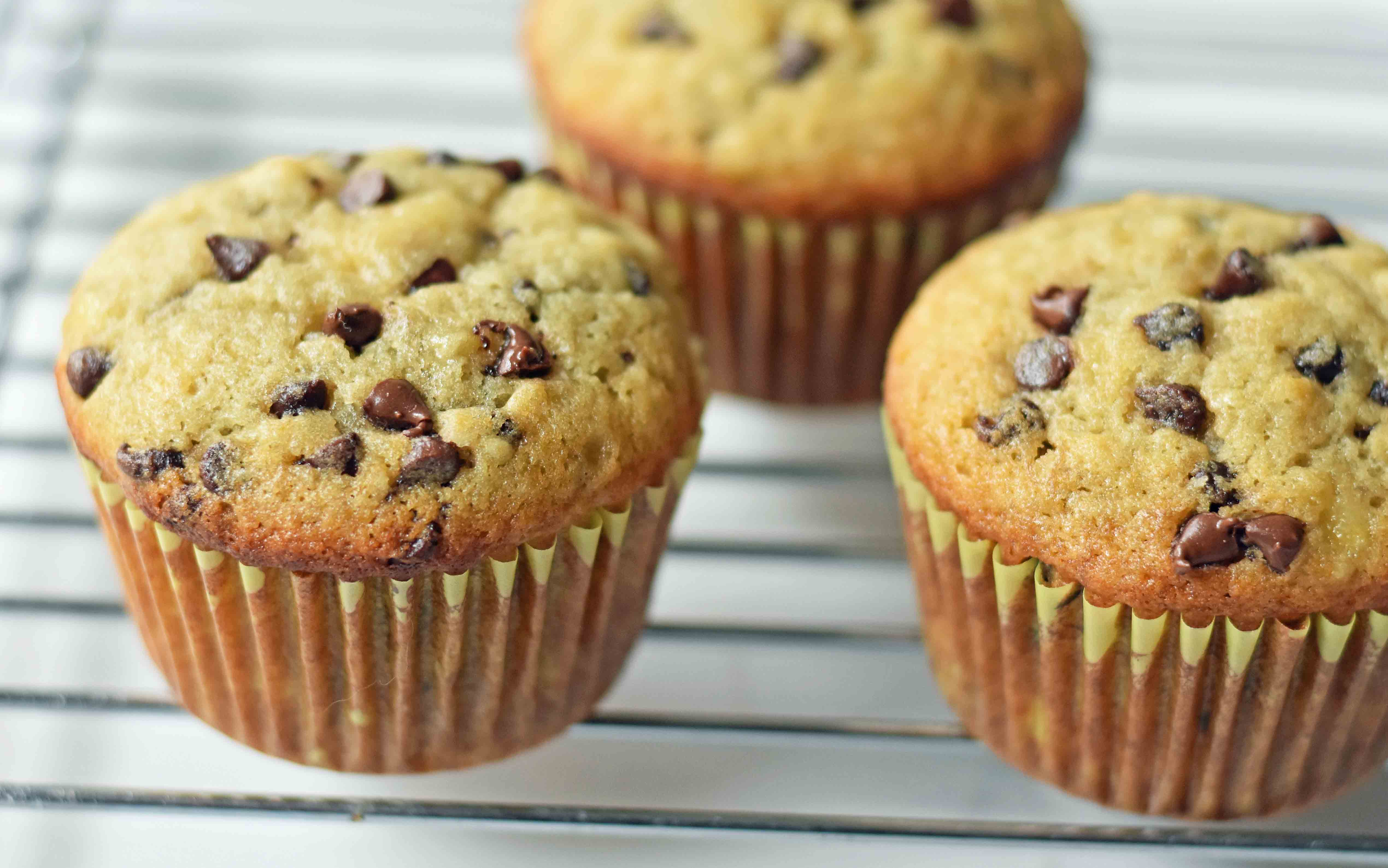 Chocolate Chip Banana Muffins. How to make homemade chocolate chip banana bread muffins from scratch. Moist and delicious and bursting with fresh banana flavor. www.modernhoney.com