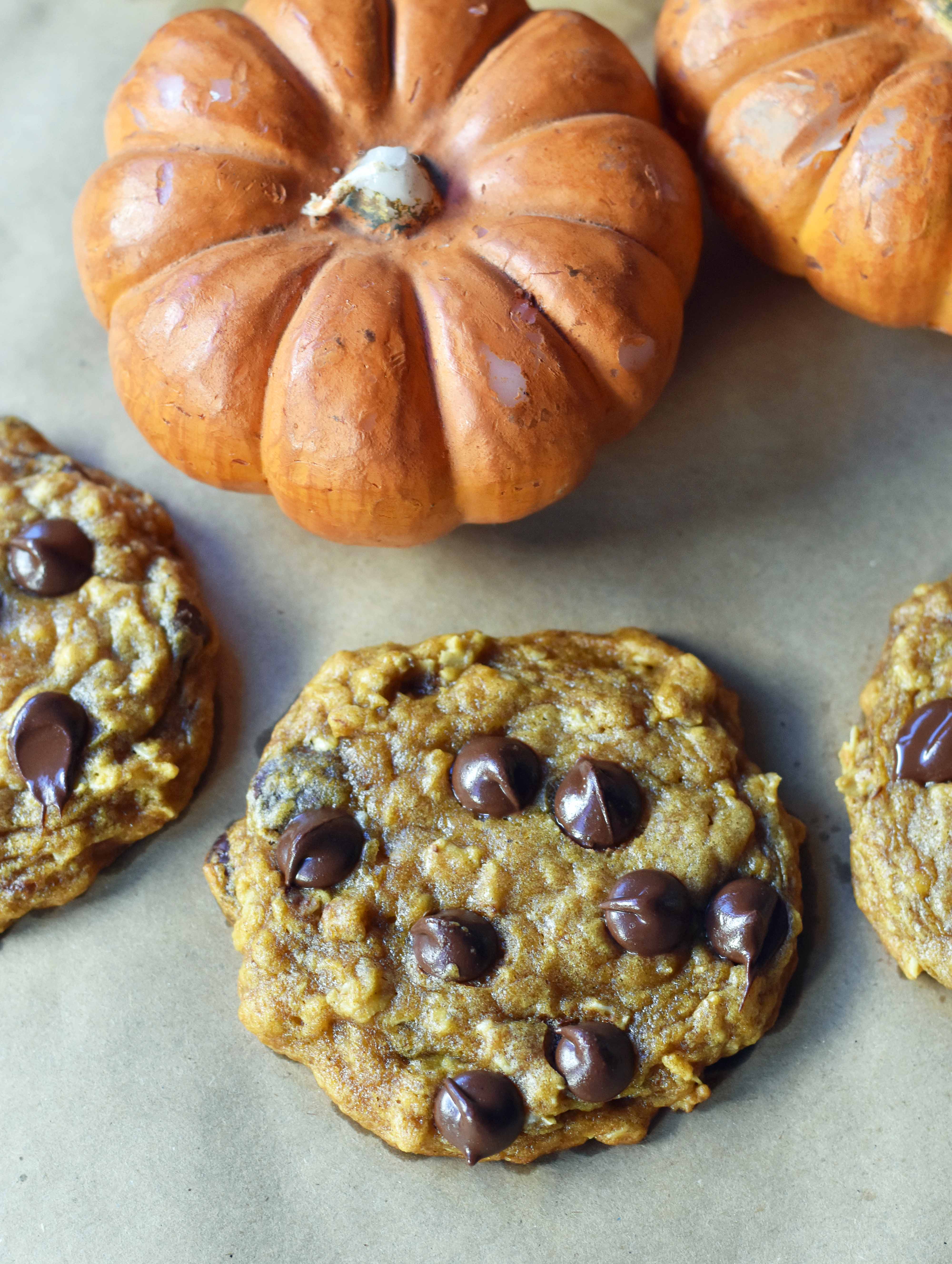 Pumpkin Chocolate Chip Cookies made in a saucepan. How to make perfect chewy, melt-in-your-mouth pumpkin chocolate chip cookies. www.modernhoney.com