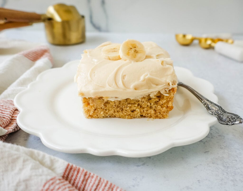 Jeff's BEST Banana Cake Recipe is a moist and tender banana cake with a creamy, sweet, and buttery cream cheese frosting. Some say it is the best banana cake in the world and I may just agree.