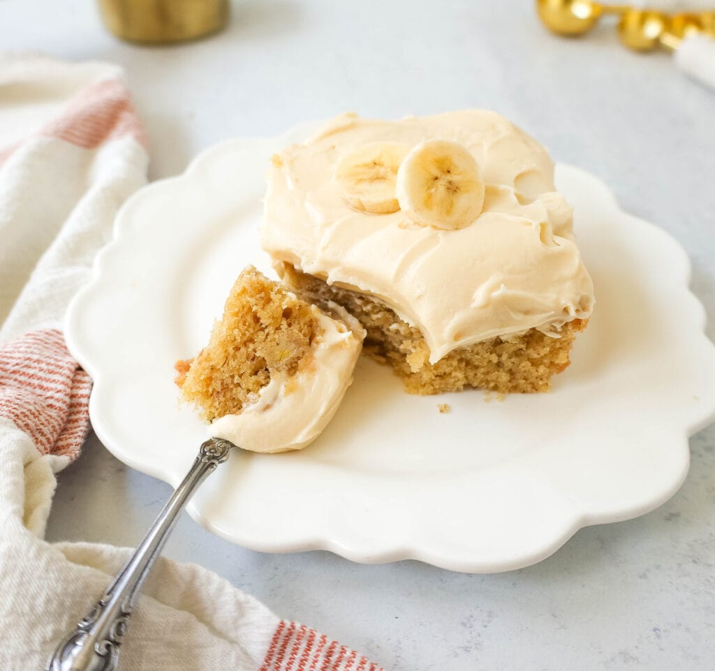 Jeff's BEST Banana Cake Recipe is a moist and tender banana cake with a creamy, sweet, and buttery cream cheese frosting. Some say it is the best banana cake in the world and I may just agree.