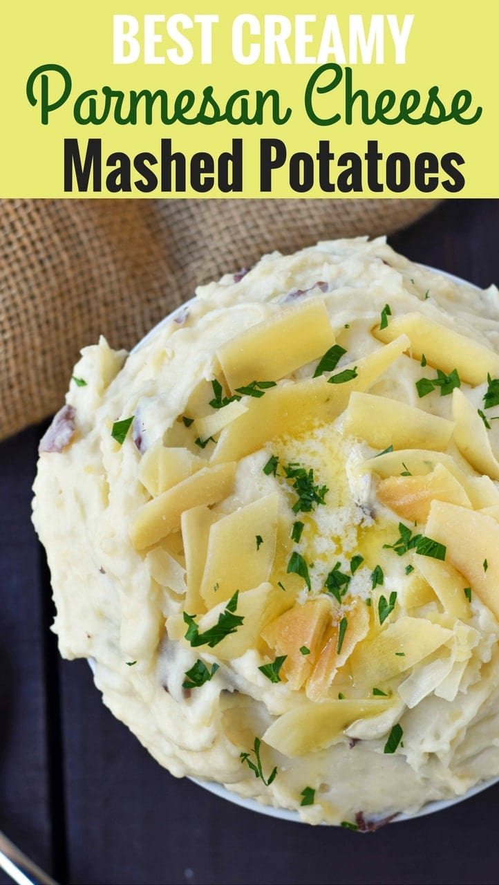 Creamy Parmesan Mashed Potatoes are the perfect mashed potatoes. Rich and creamy potatoes with butter, half-n-half, sour cream, and parmesan cheese. The most flavorful and creamy mashed potatoes! A popular side dish. www.modernhoney.com