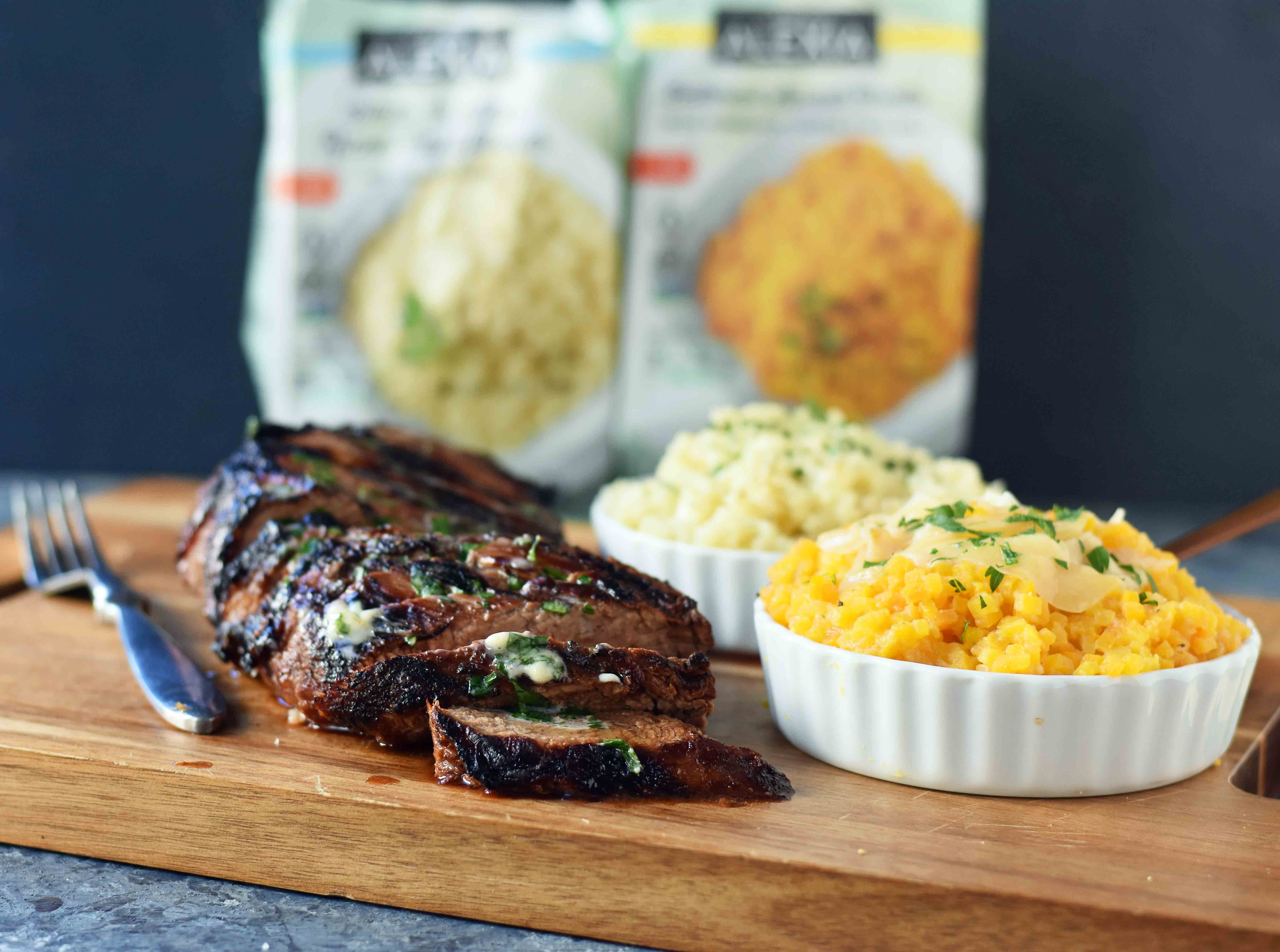 Grilled Tri-Tip Steak Marinade. How to make a juicy and flavorful tri-tip steak on the grill paired with Alexia premium side dishes. www.modernhoney.com