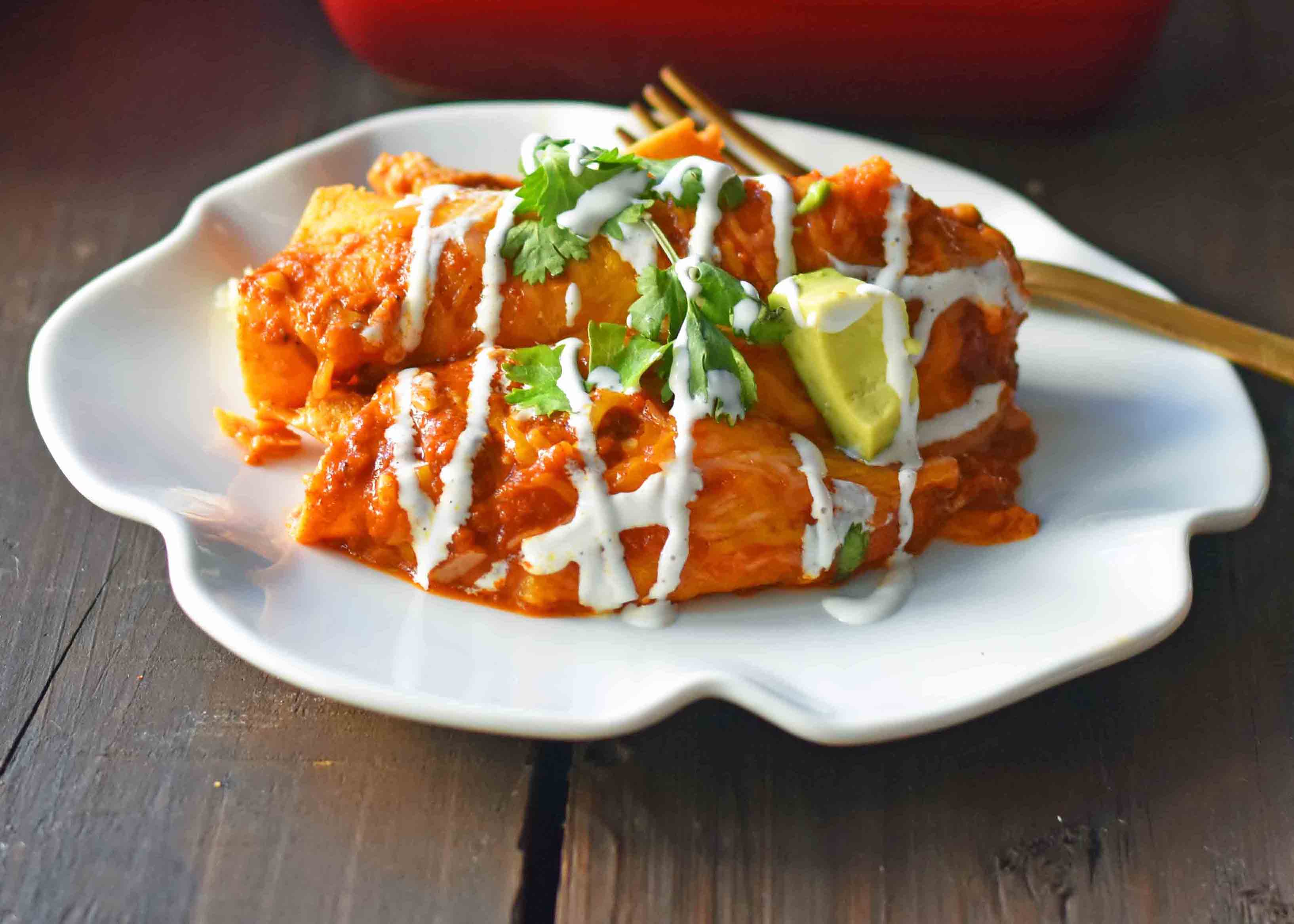 Red Chile Chicken Enchiladas 7