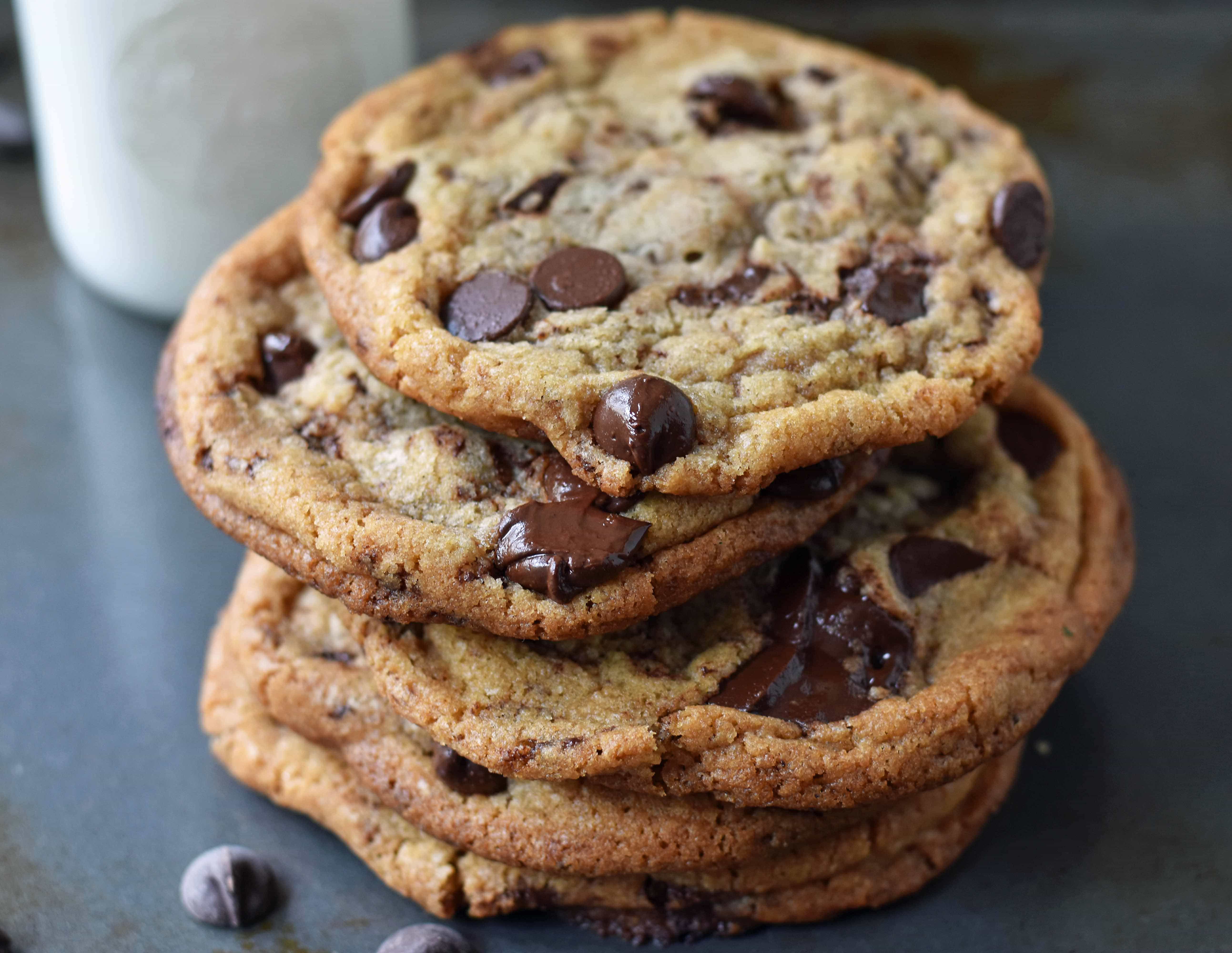 Thin and Crispy Chocolate Chip Cookies. How to make a perfect thin and chewy chocolate chip cookie. Brown butter chocolate chip cookie recipe. A perfect thin and chewy chocolate chip cookie. www.modernhoney.com