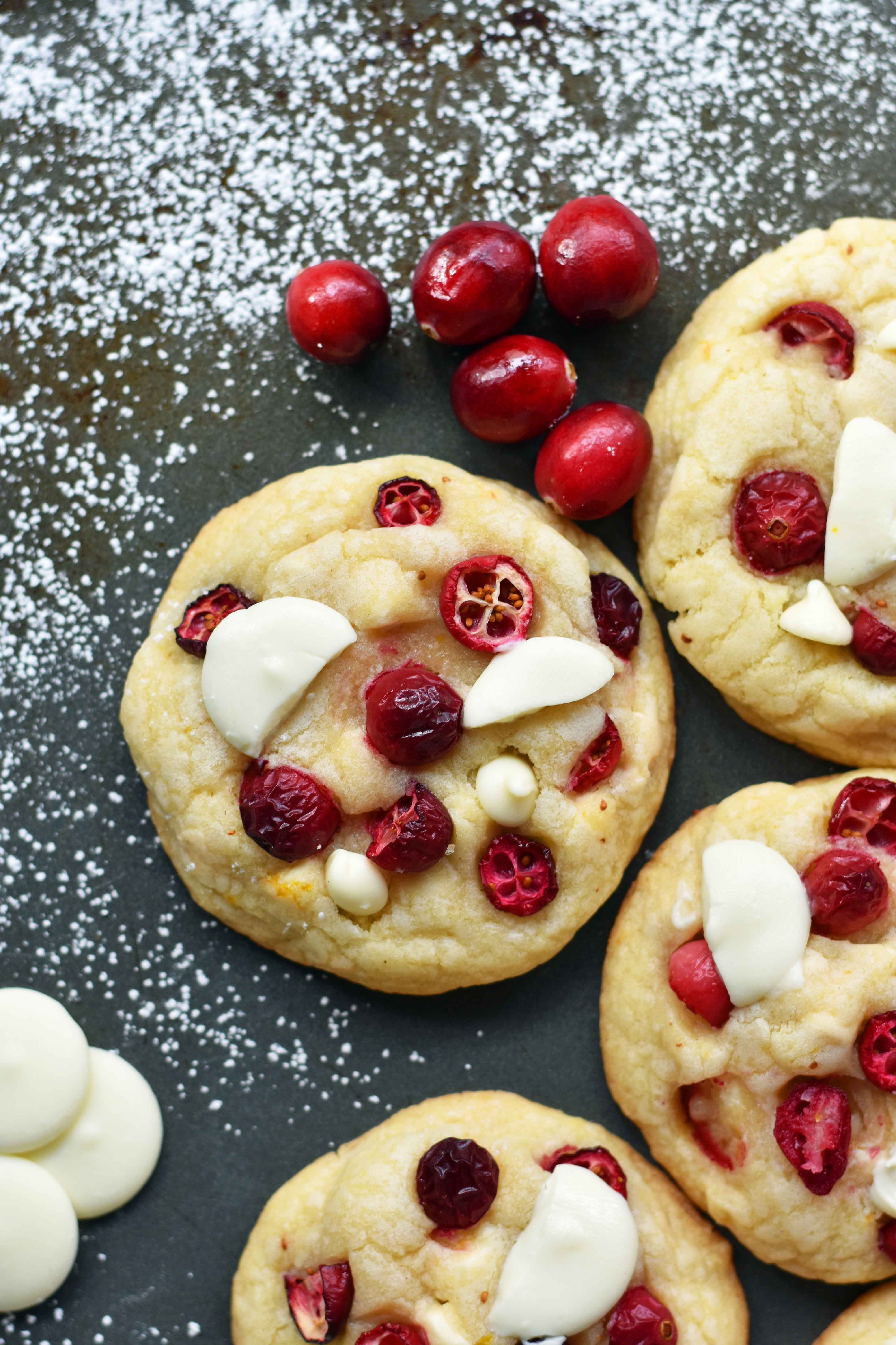 Cranberry Orange White Chocolate Cookies. Citrus orange dough with fresh or dried cranberries, orange zest, and white chocolate chunks. A popular cookie! www.modernhoney.com