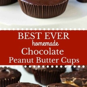 Homemade Chocolate Peanut Butter Cups. How to make copycat Reese's chocolate chip peanut butter cups and copycat Trader Joe's peanut butter cups. The best homemade chocolate peanut butter cups recipe. www.modernhoney.com