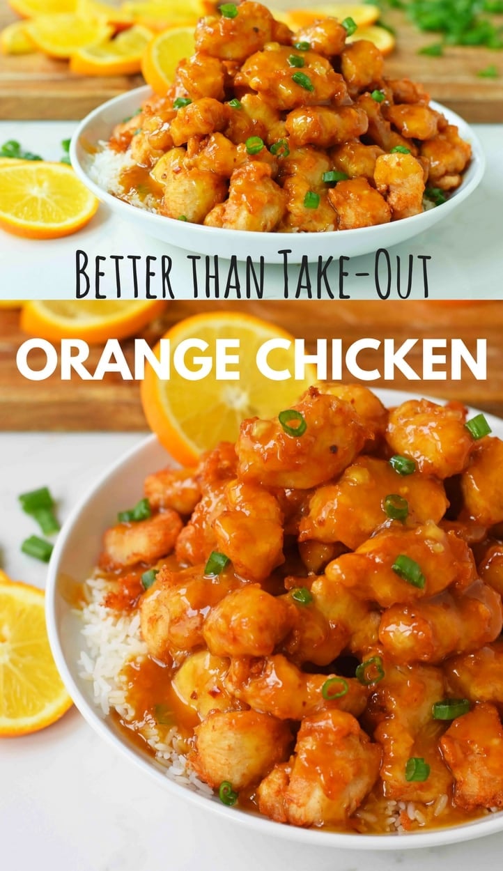 Chinese Orange Chicken that is better than take-out. How to make ORANGE CHICKEN at home with a sweet orange sauce. www.modernhoney.com