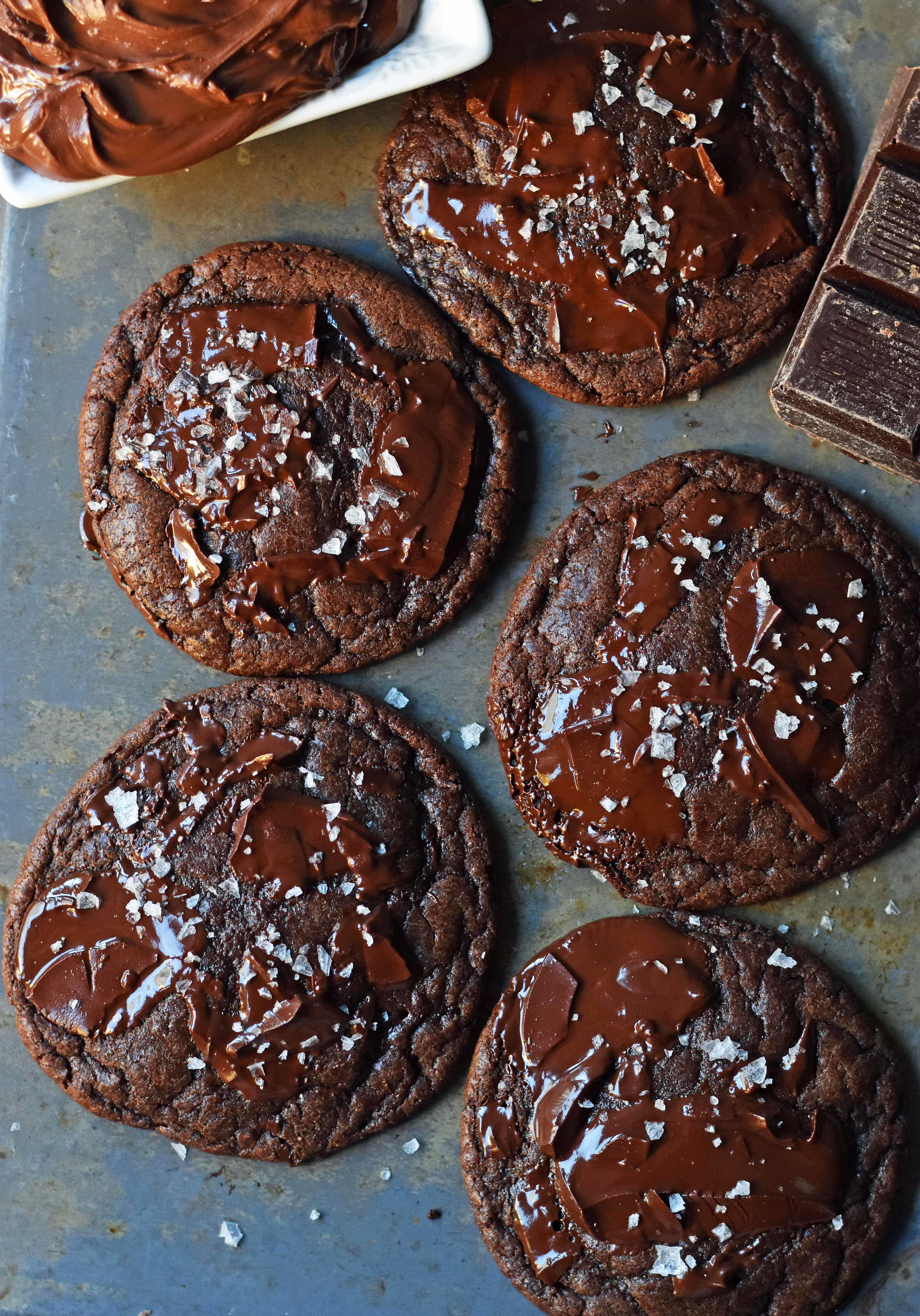 Chocolate Nutella Cookies. Soft chewy rich chocolate cookies with chocolate hazelnut Nutella spread baked into the cookie. How to make the best chocolate Nutella cookies. Add Milky Way candy bars to make Chocolate Nutella Caramel Cookies. www.modernhoney.com