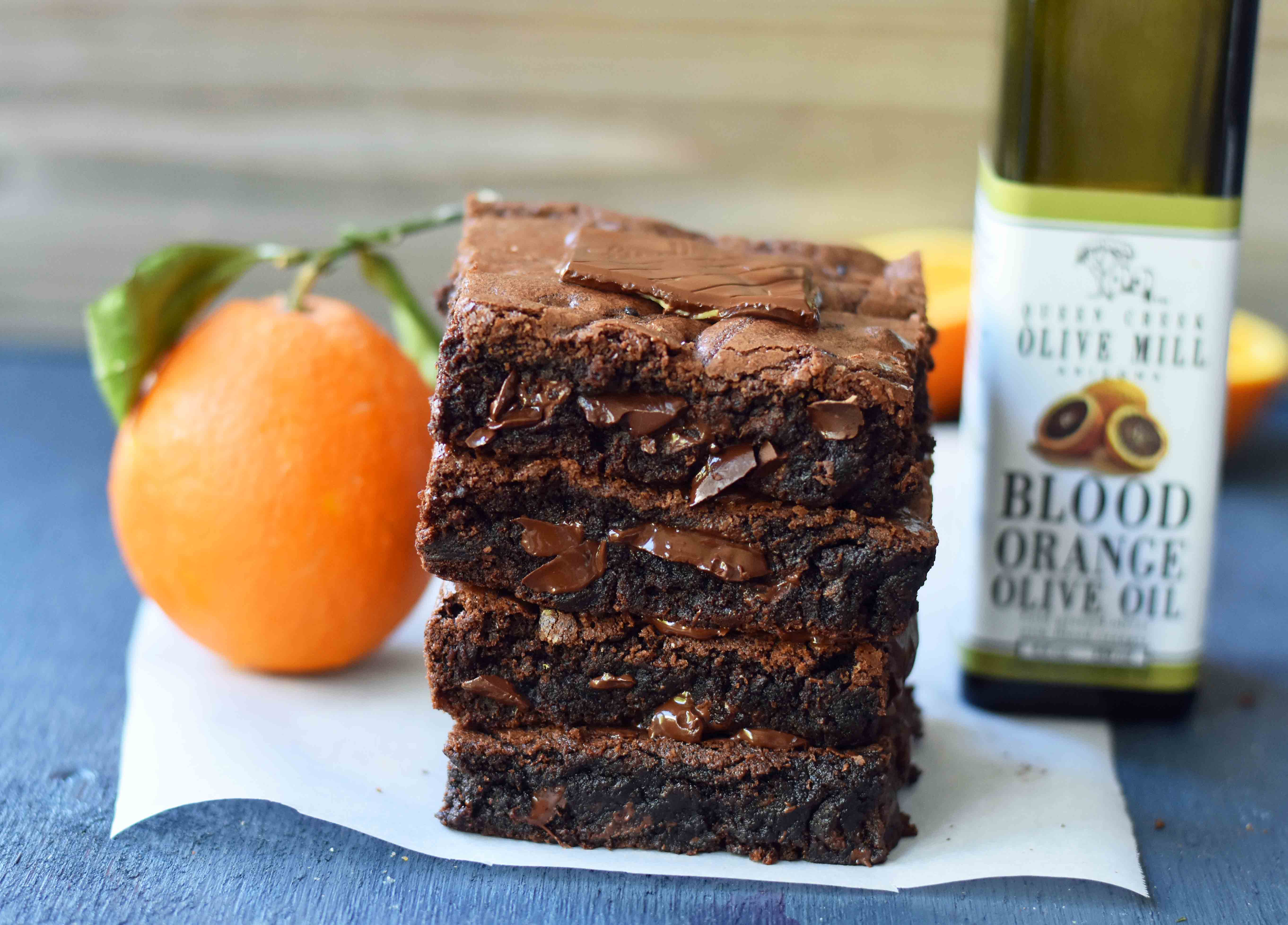 Chocolate Orange Brownies. Chewy dark chocolate and orange brownies. How to make soft chewy homemade brownies. Olive Oil Chocolate Brownies. www.modernhoney.com