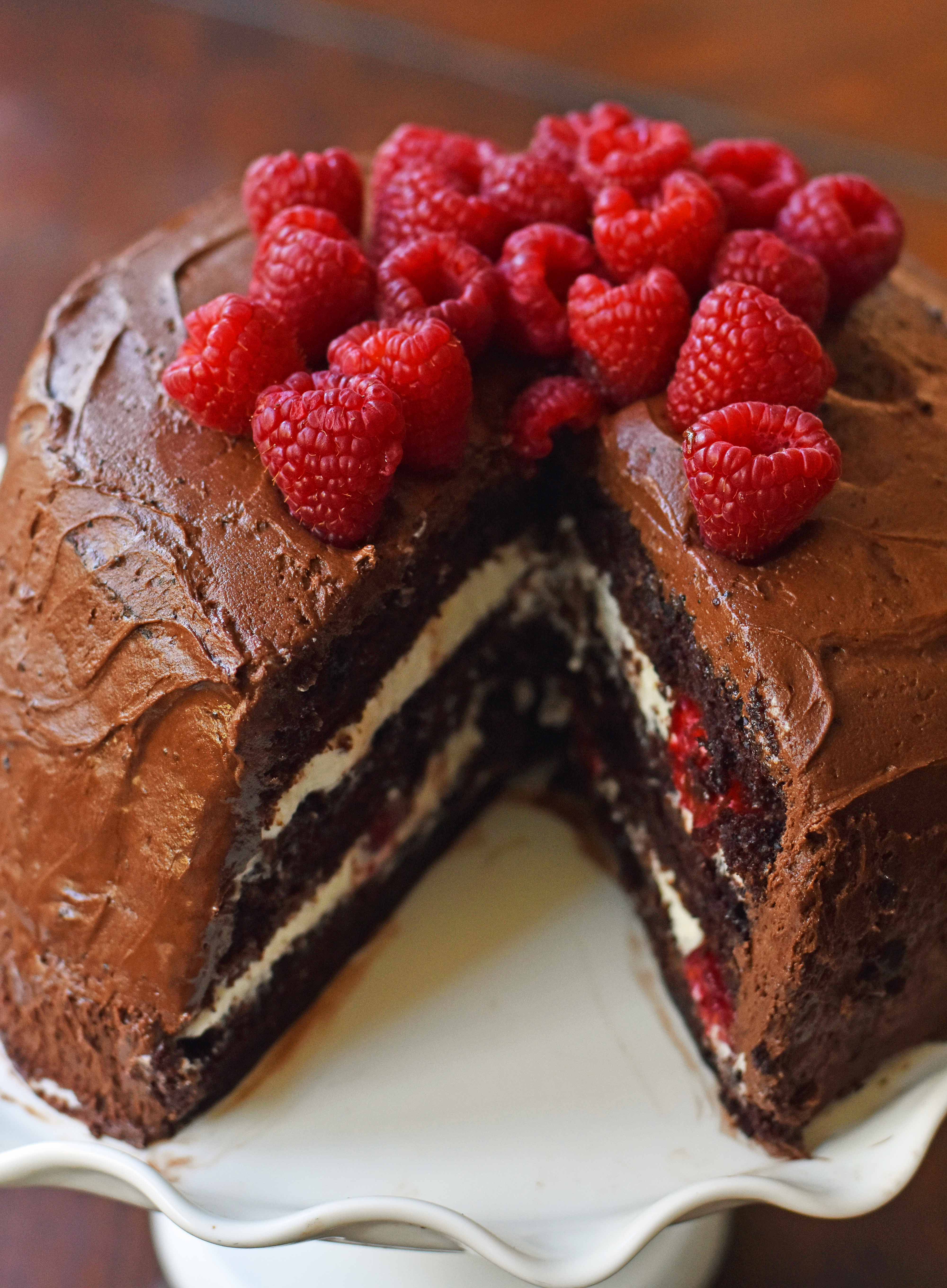 Chocolate Raspberry Cake - Supper in the Suburbs