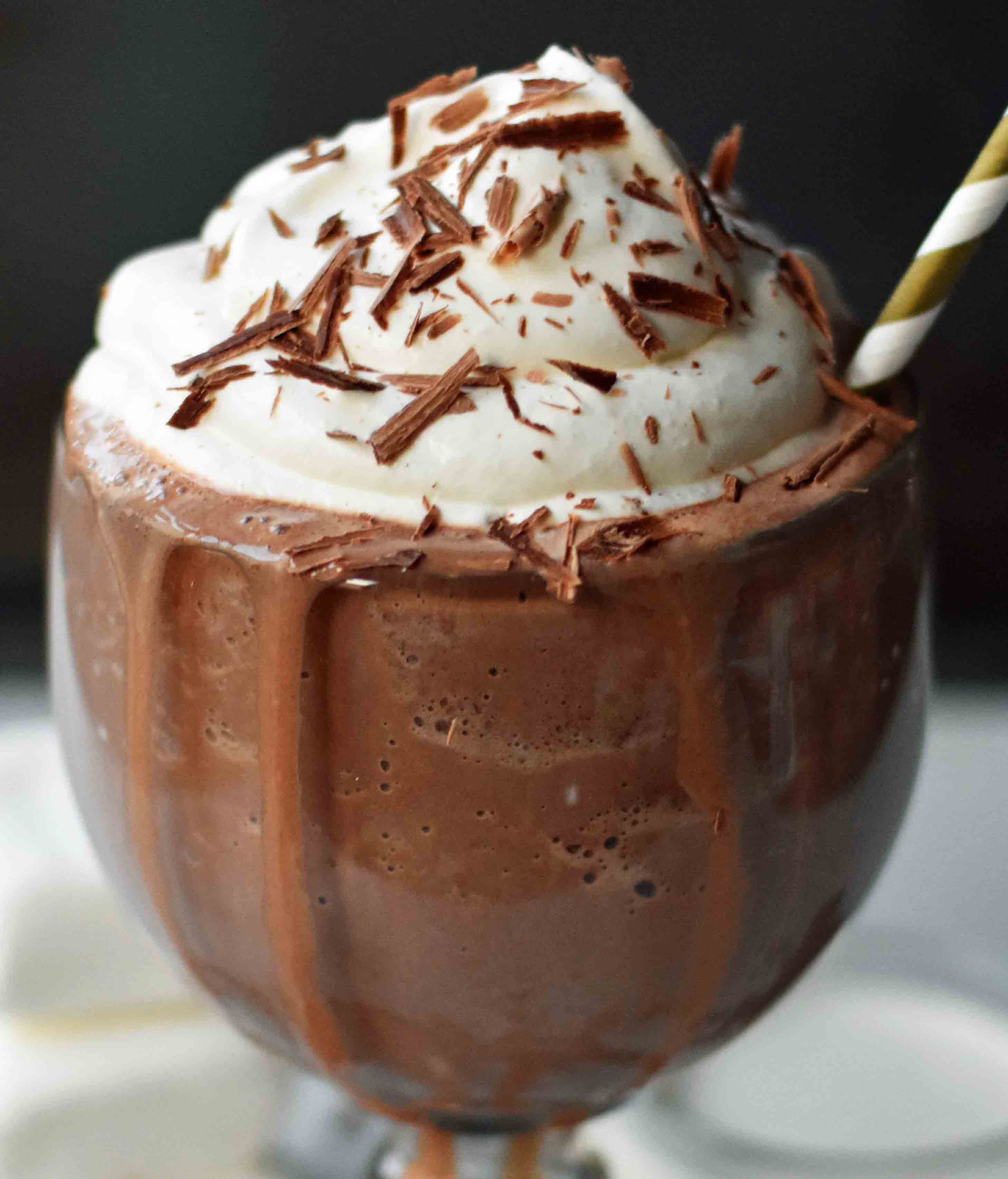 Frozen Hot Chocolate Recipe. How to make Serendipity frozen hot chocolate. The best frozen hot chocolate recipe. www.modernhoney.com #frozenhotchocolate