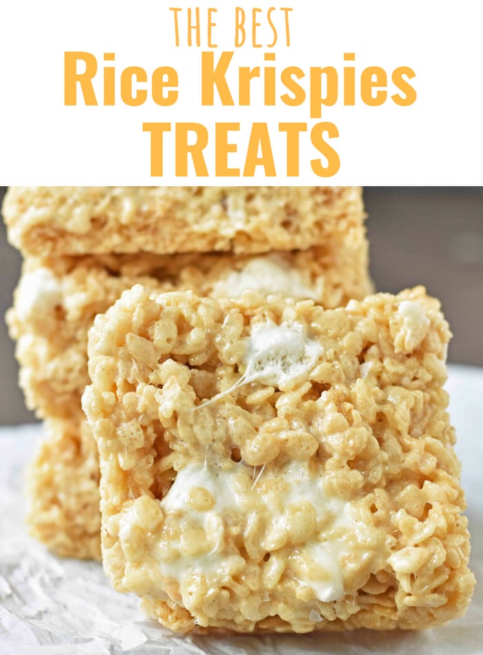The BEST Rice Krispies Treats Recipe EVER. How to make the perfect Rice Krispie Treats. www.modernhoney.com #ricekrispiestreats #ricekrispietreats 