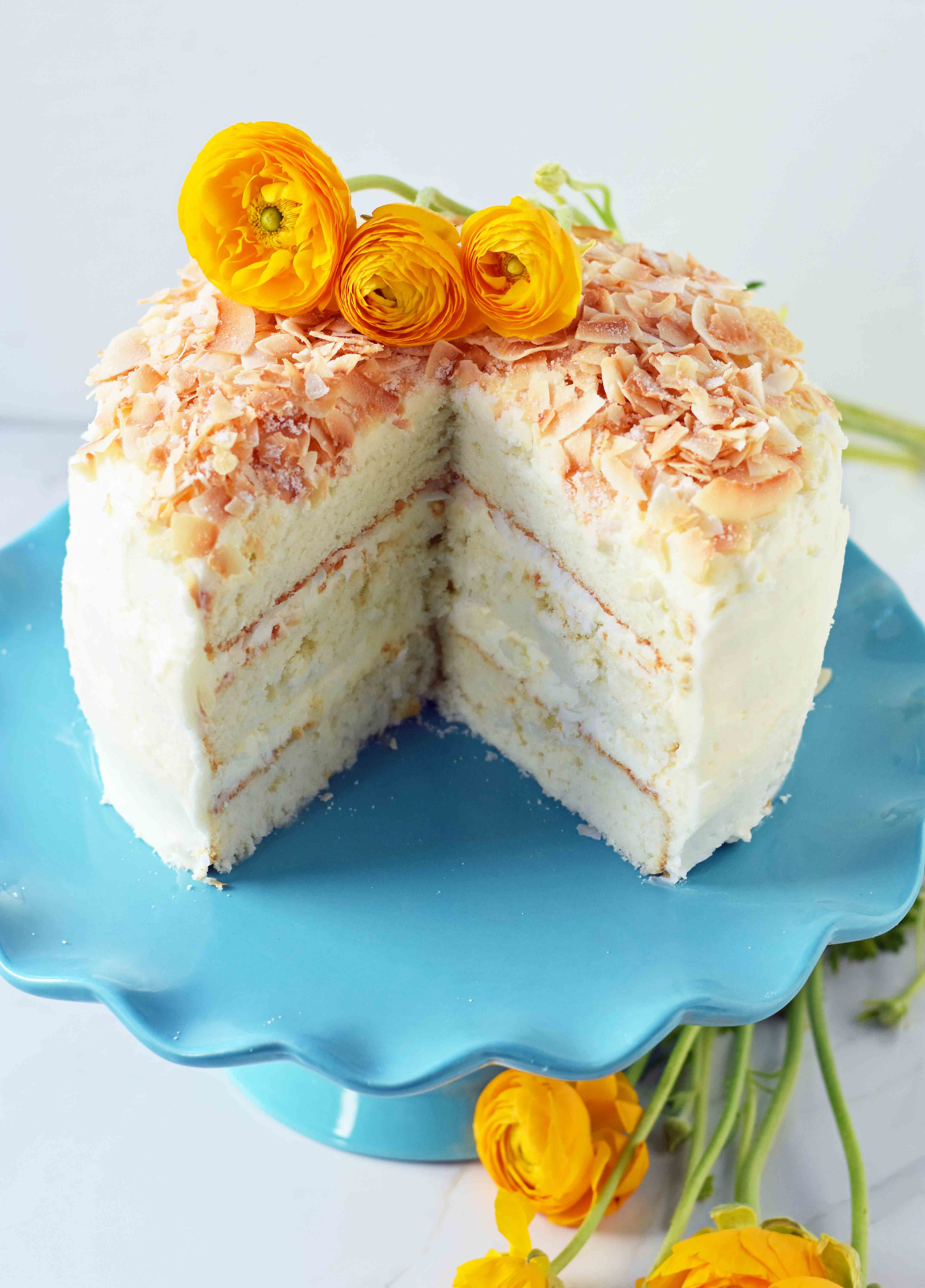 The Best Coconut Cake Recipe. Moist coconut cake with sweet cream cheese frosting. The perfect Southern Coconut Cake Recipe. www.modernhoney.com