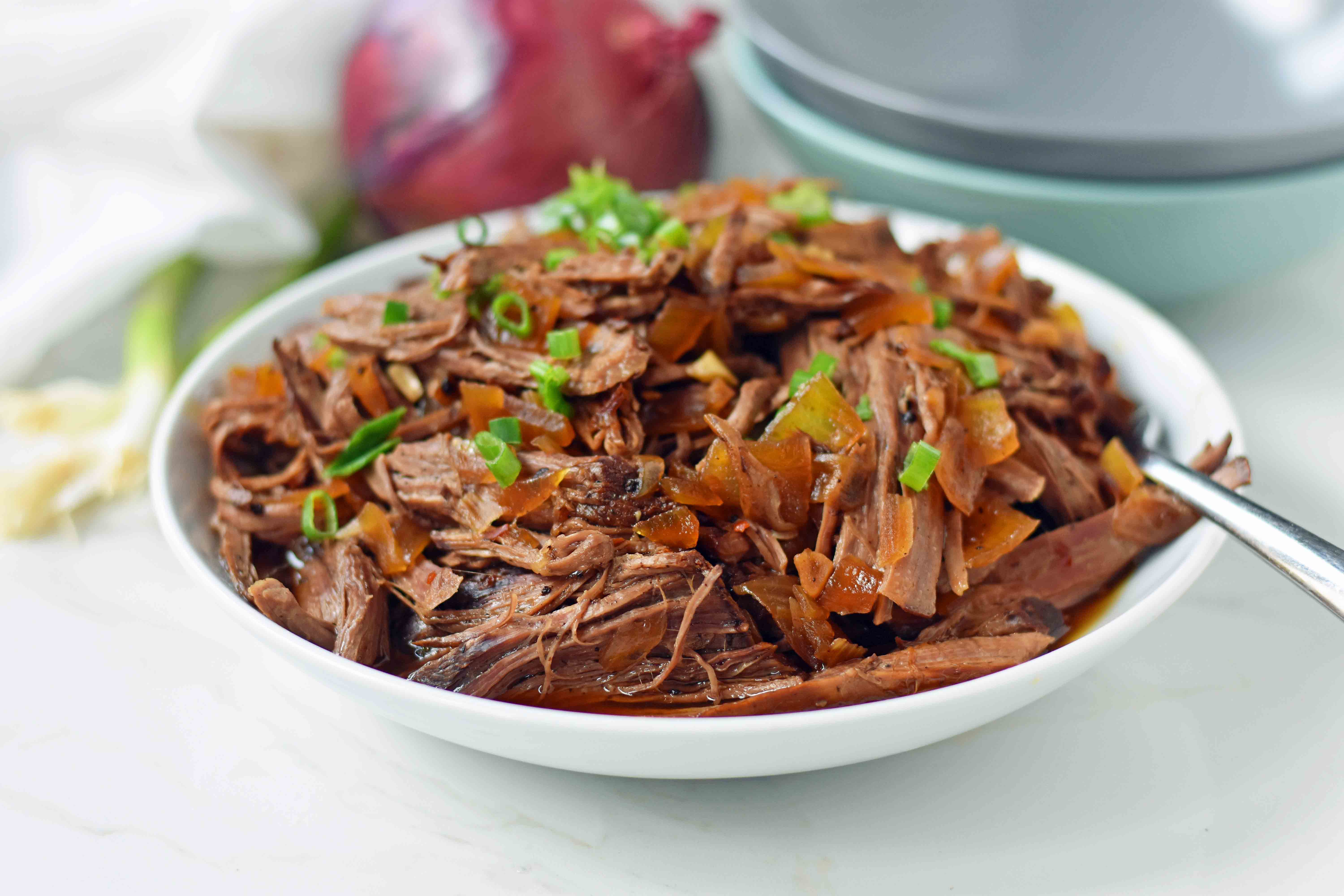 Slow Cooker Honey Balsamic Beef Recipe. Tender and flavorful Balsamic Pot Roast. Instant Pot Balsamic Beef or Slow Cooker Balsamic Beef. An easy flavorful comfort food meal. www.modernhoney.com