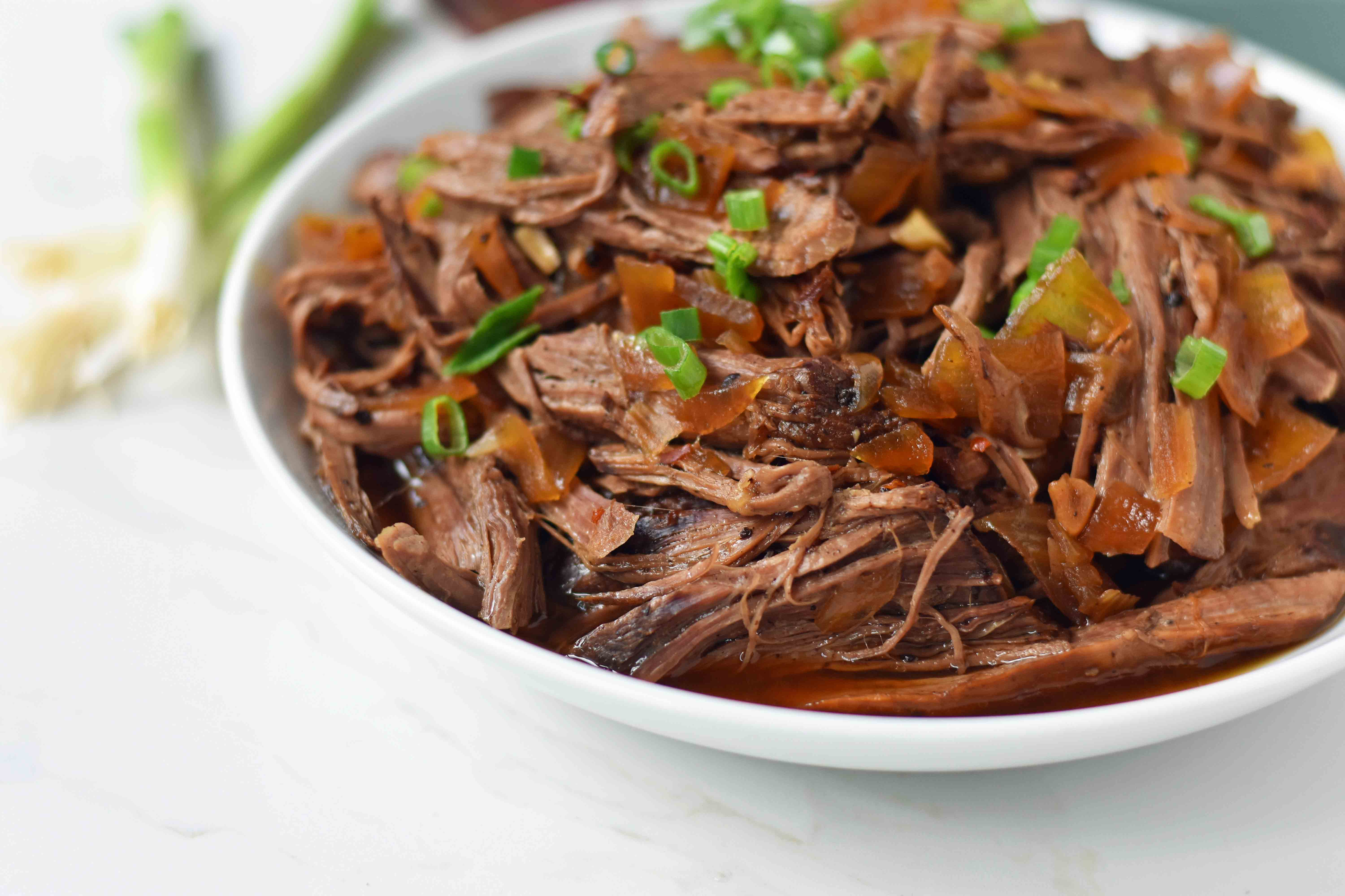 Slow Cooker Honey Balsamic Beef Recipe. Tender and flavorful Balsamic Pot Roast. Instant Pot Balsamic Beef or Slow Cooker Balsamic Beef. An easy flavorful comfort food meal. www.modernhoney.com