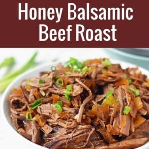 Slow Cooker Honey Balsamic Beef Recipe. Tender and flavorful Balsamic Pot Roast. Instant Pot Balsamic Beef or Slow Cooker Balsamic Beef. An easy flavorful comfort food meal. www.modernhoney.com