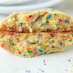 Funfetti Cookies are soft chewy vanilla sugar cookies with rainbow sprinkles. Sprinkles cookies are perfect for birthday parties, graduation, or any celebration. The perfect funfetti cookie made from scratch. www.modernhoney.com