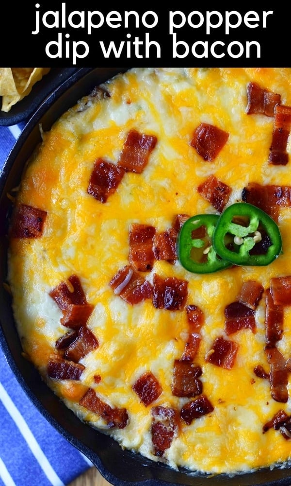 Creamy Jalapeno Popper Dip with Bacon. Homemade Jalapeno Popper Dip made with cream cheese, sour cream, mayo, fresh jalapenos, two kinds of Mexican cheeses, and crispy bacon. The perfect party appetizer. This Jalapeno Popper Dip is so popular! www.modernhoney.com