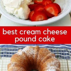 The BEST Cream Cheese Pound Cake. How to make the perfect pound cake in a bundt pan. Buttery cream cheese pound cake goes with everything! This is such a popular cake that is wonderful on its own or in a trifle or berry compote. www.modernhoney.com #poundcake #bundtcake #cake #creamcheesecake