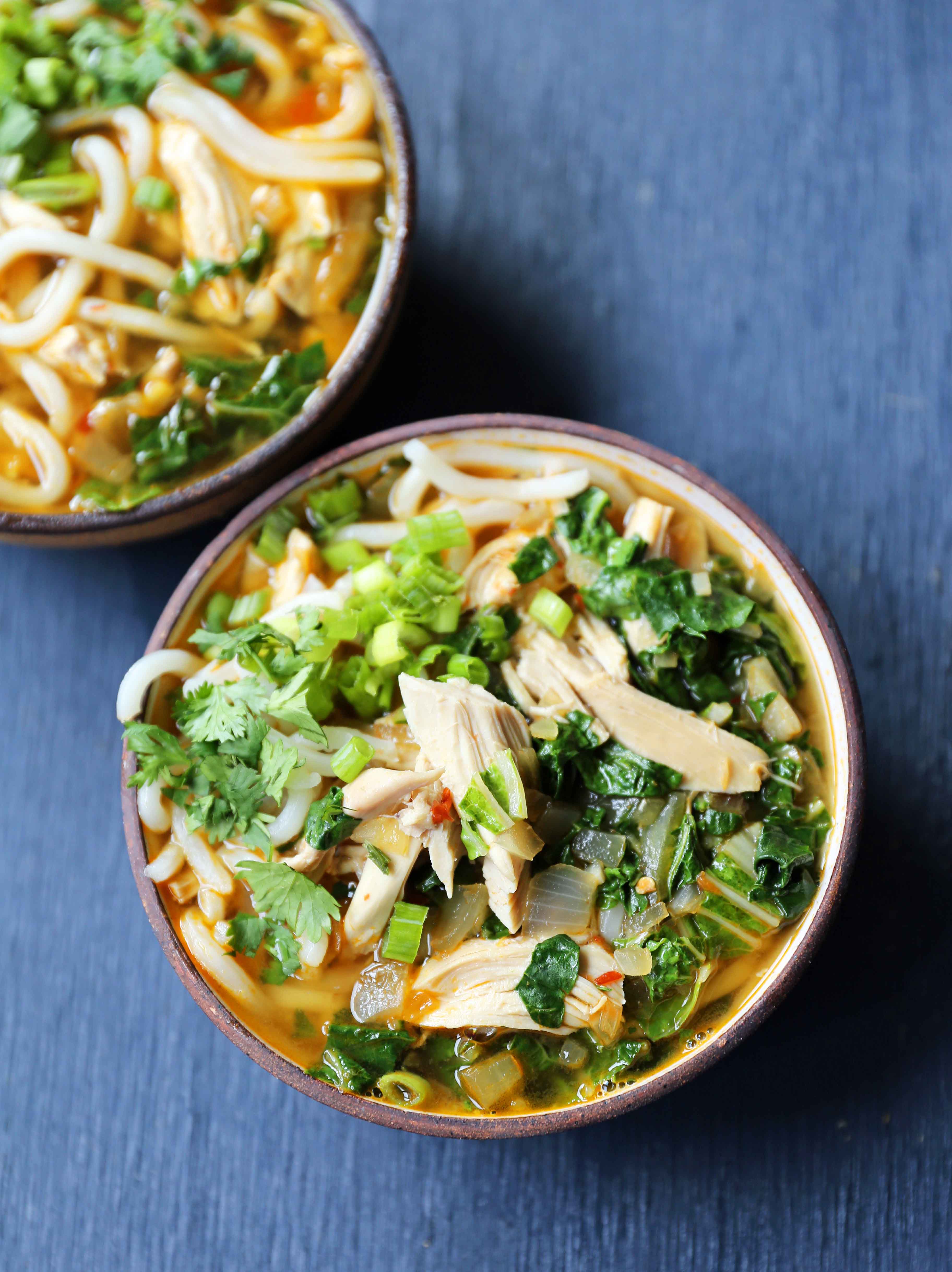 Homemade Chicken Ramen. A filling nutritious soup full of protein, vegetables, and soothing broth. Perfect boost for your immune system! www.modernhoney.com #wellnessyourway @kroger 