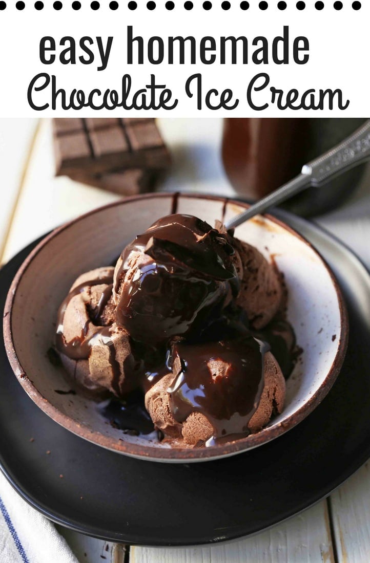 Homemade Chocolate Ice Cream. Handcrafted melted chocolate ice cream using high-quality chocolate and cream. A silky smooth chocolate ice cream made at home. www.modernhoney.com #icecream #homemadeicecream #chocolateicecream