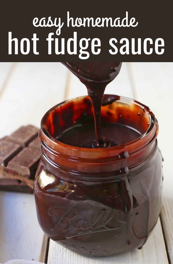 Chocolate Hot Fudge Sauce. Homemade hot fudge recipe perfect to top ice cream. Creamy silky smooth chocolate fudge sauce. www.modernhoney.com #hotfudge