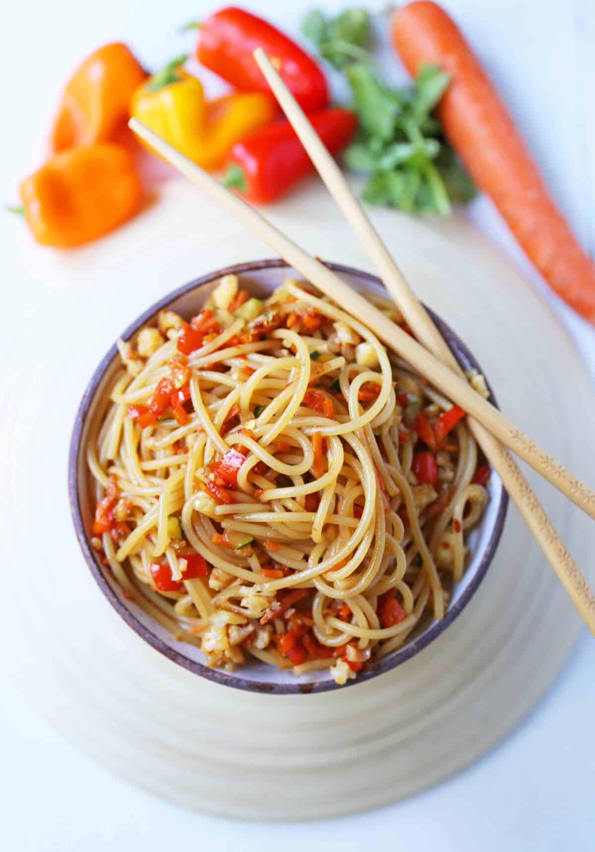 Asian Vegetable Stir-Fry Noodles – Modern Honey