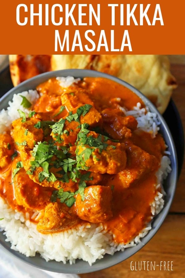 Chicken Tikka Masala A popular Indian dish with a spiced tomato cream based sauce with tender chicken and spices. Authentic Tikki Masala with Chicken Recipe. www.modernhoney.com #tikkamasala #chickentikkamasala #indianfood #indiancurry #indianchickencurry #comfortfood