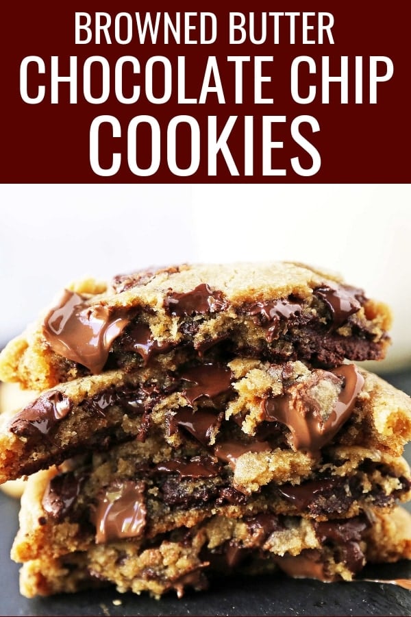 Brown Butter Chocolate Chip Cookies. How to make the best chocolate chip cookies. www.modernhoney.com #chocolatechipcookies #brownbuttercookies #chocolatechipcookie #cookies #cookie