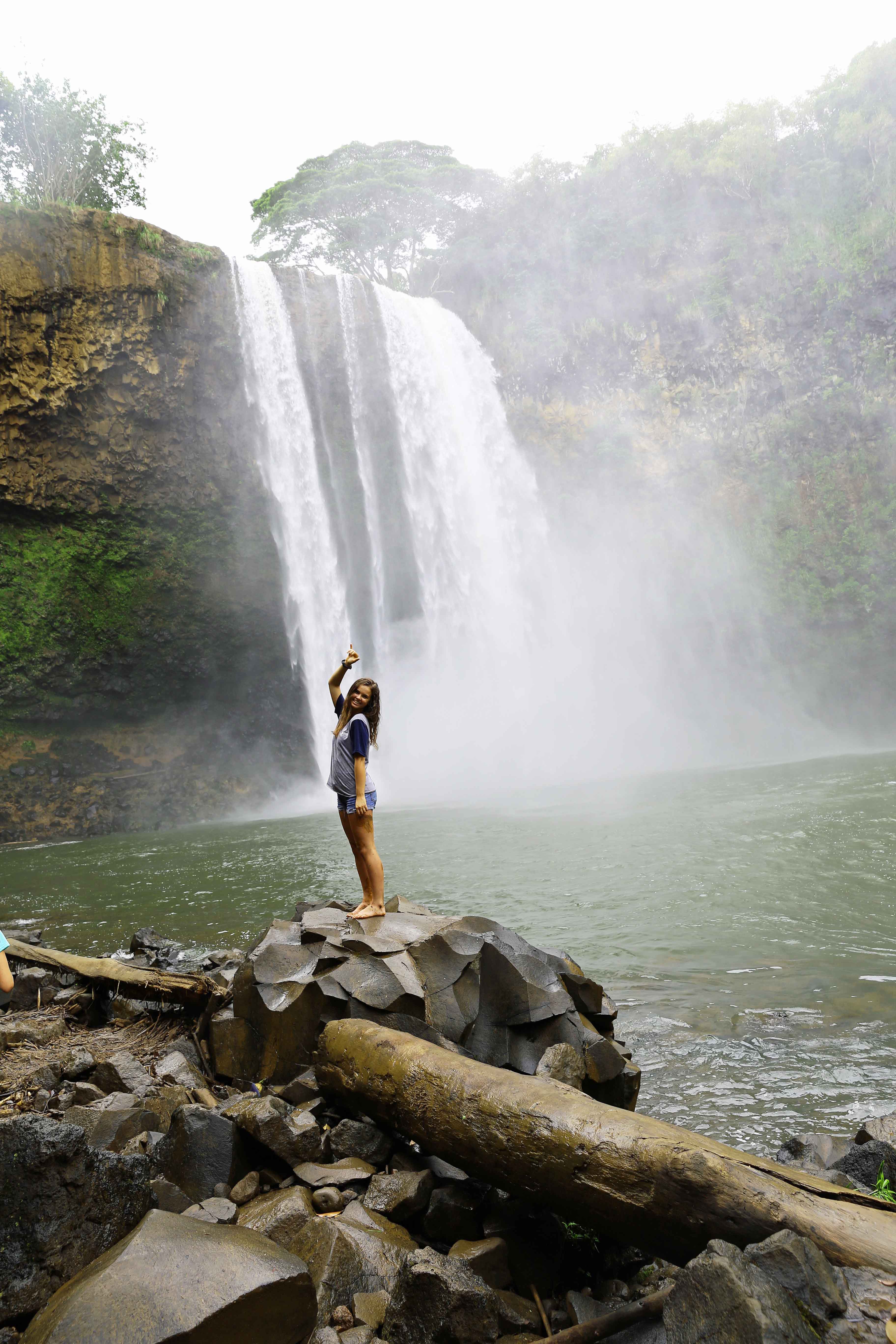 Kauai Hawaii Travel Guide. Hiking and Swimming in Wailua Falls Kauai Hawaii