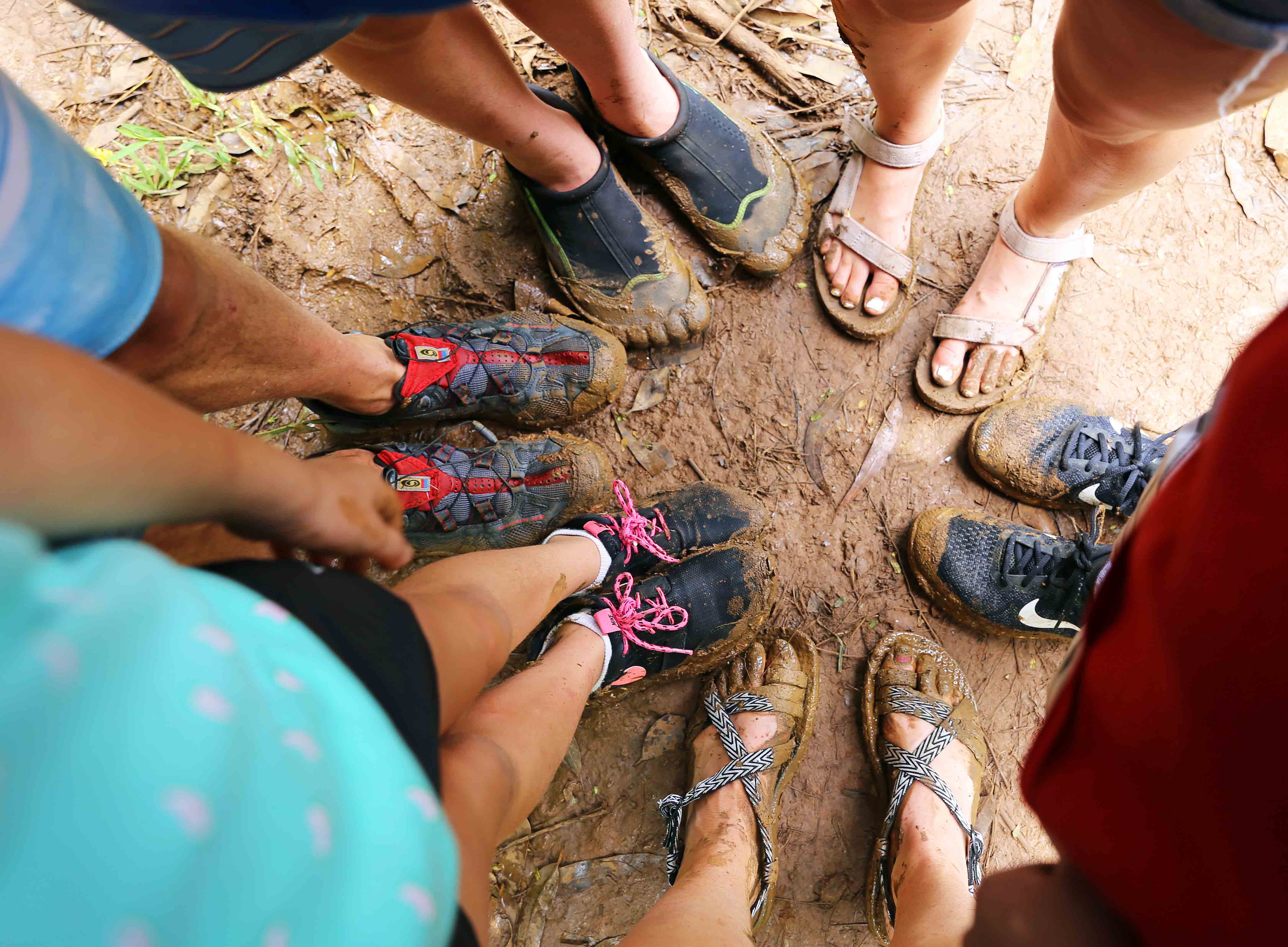 Muddy hiking shoes from hiking in Kauai Hawaii