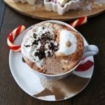 Homemade Hot Chocolate Recipe. How to make easy 5-ingredient gourmet hot chocolate. This Slow Cooker Hot Chocolate is perfect to serve at parties. A list of hot chocolate toppings ideas to make your very own Hot Chocolate Bar. www.modernhoney.com #hotchocolate #homemadehotchocolate #chocolate #hotchocolatebar #hotchocolatetoppings #christmas