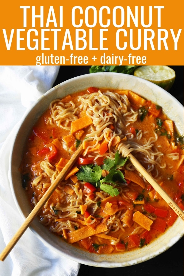 Thai Coconut Curry Vegetable Soup. A rich gluten-free and dairy-free vegetable coconut curry soup recipe. How to make a vegetable ramen at home. www.modernhoney.com #curry #vegetablecurry #vegetables #thai #thaifood #thaicurry #coconutcurry #vegetablecurry