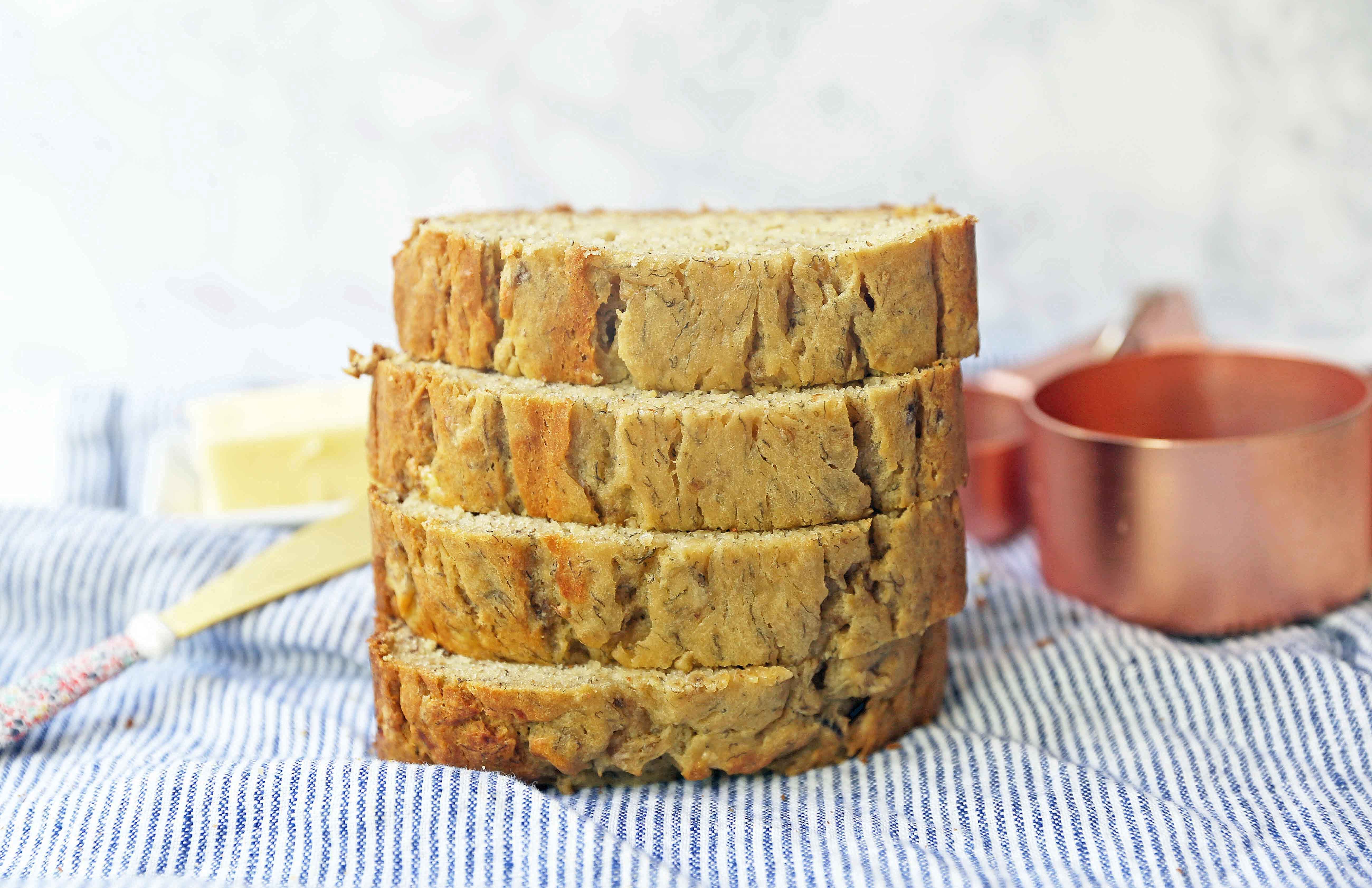 The BEST Banana Bread Recipe. How to make the perfect moist and flavorful banana bread recipe that is worthy of being slathered in butter. The best banana bread recipe! www.modernhoney.com #bananabread #quickbread #bananarecipes