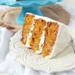 The Best Carrot Cake Recipe. A moist, tender carrot cake covered in a sweet cream cheese frosting. The perfect carrot cake recipe! #carrotcake #carrotcakerecipe #easter #easterrecipes