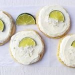 Key Lime Cookies with Coconut Lime Frosting. Chewy fresh coconut lime cookies with a creamy coconut lime frosting. The perfect tropical Caribbean cookie! www.modernhoney.com #keylimecookie #limecookie #coconutlimecookie