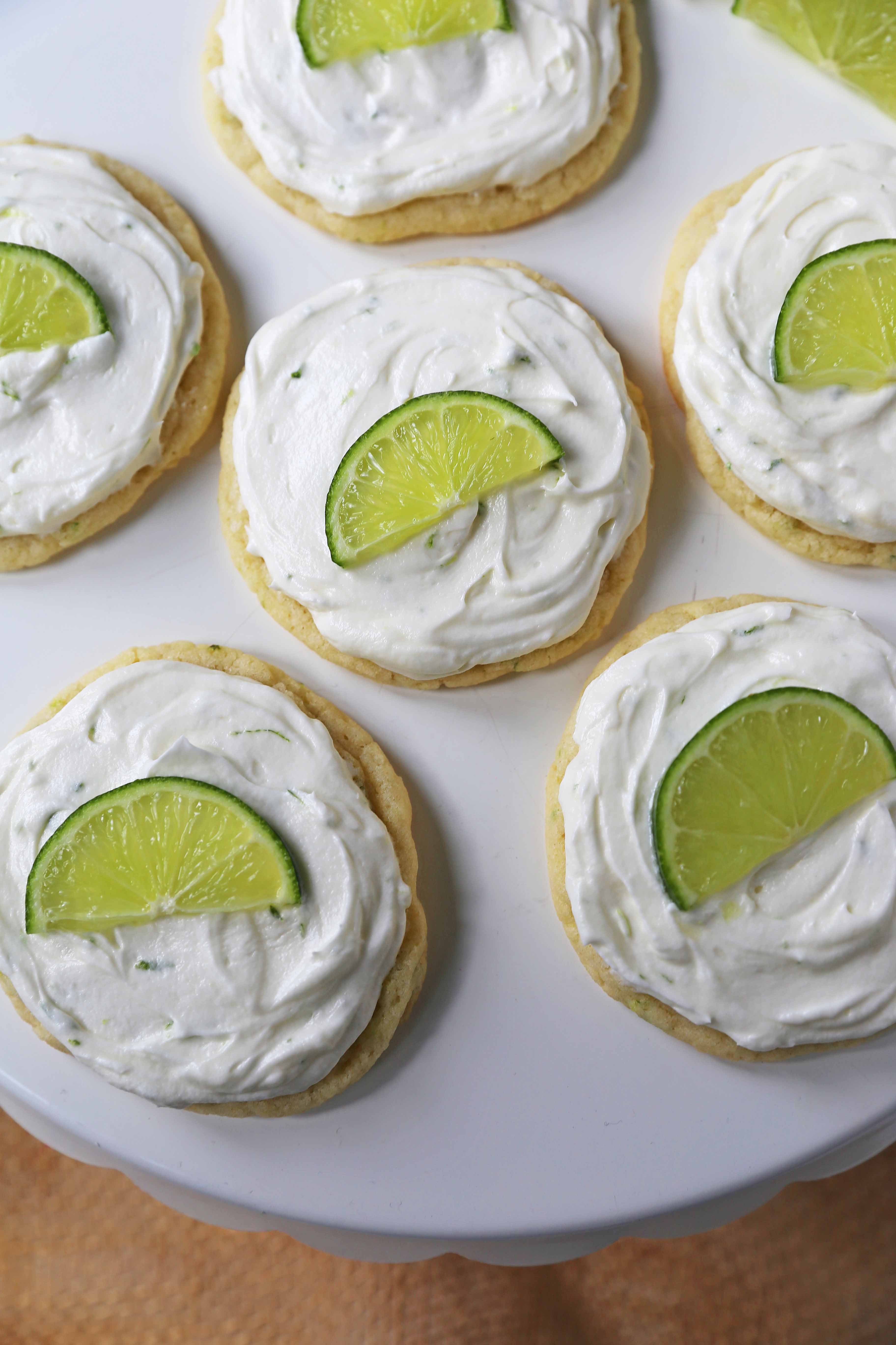 Key Lime Cookies with Coconut Lime Frosting. Chewy fresh coconut lime cookies with a creamy coconut lime frosting. The perfect tropical Caribbean cookie! www.modernhoney.com #keylimecookie #limecookie #coconutlimecookie 