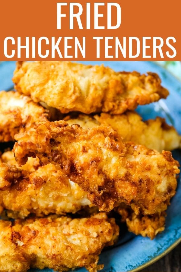 Fried Chicken Tenders Juicy, tender, marinated chicken dipped in coating and fried until perfectly crispy. The best fried chicken tenders recipe! www.modernhoney.com #chicken #chickentenders #friedchicken #friedchickentenders