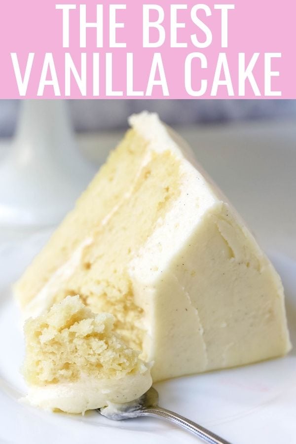 Vanilla Cake Recipe. The best homemade vanilla cake recipe with vanilla bean buttercream frosting. www.modernhoney.com #vanillacake #cake #cakerecipe #vanillacakerecipe