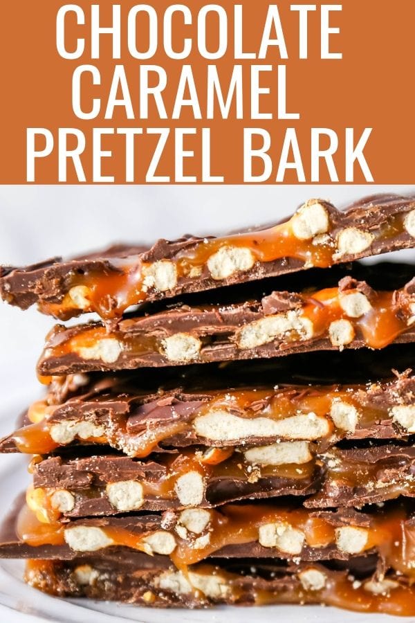 Chocolate Caramel Pretzel Bark. An easy homemade chocolate candy treat made with homemade salted caramel, salty pretzels, and creamy milk and semi-sweet chocolate. The perfect salty sweet combination! www.modernhoney.com #chocolatebark #pretzelbark #chocolatepretzelbark