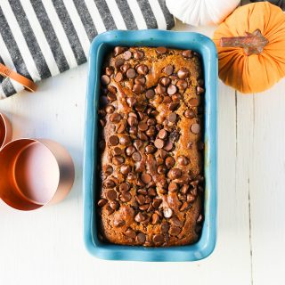 Chocolate Chip Pumpkin Bread Moist pumpkin spiced bread with rich chocolate chips. Tips and tricks for making the best pumpkin chocolate chip bread! www.modernhoney.com #pumpkinbread #pumpkin #pumpkinrecipes #chocolatechippumpkinbread