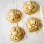 White Chocolate Coconut Cookies Soft chewy white chocolate coconut cookies are the perfect sweet, buttery tropical cookie! www.modernhoney.com #cookie #cookies #cookierecipe #cookierecipes #whitechocolatecookies