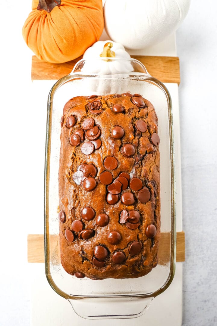 Moist pumpkin bread with chocolate chips. Tips and tricks for making the best pumpkin chocolate chip bread! The most perfect Fall Chocolate Chip Pumpkin Bread Recipe.