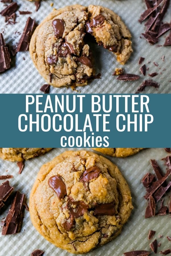 Peanut Butter Chocolate Chip Cookies Soft chewy peanut butter cookies with chocolate chunks. How to make the best peanut butter chocolate chip cookies! www.modernhoney.com #peanutbutter #peanutbuttercookies #peanutbutterchocolatechipcookies #christmascookies