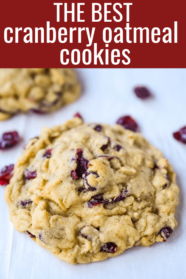 Cranberry Oatmeal Cookies Soft chewy brown sugar oatmeal cookies with sweetened dried cranberries. A chewy and hearty oatmeal cookie that everyone will love! www.modernhoney.com #oatmealcookie #oatmealcookies #cranberryoatmeal #cookie #cookies