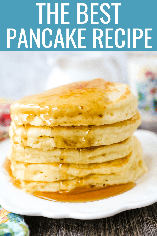 The Best Pancake Recipe. Light and fluffy buttermilk pancakes with a secret ingredient to make it extra tender. This is the only pancake recipe you will ever need! www.modernhoney.com #pancakes #pancake #breakfast #brunch