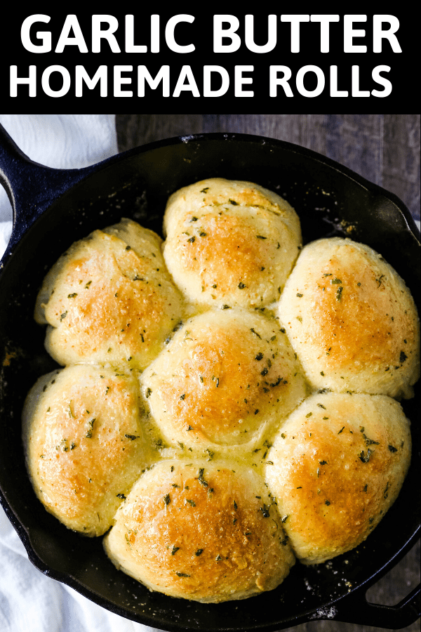 Homemade Garlic Butter Rolls. Made from scratch, fluffy homemade pull-apart rolls slathered in garlic herb butter. The perfect buttery homemade pull-apart rolls recipe! www.modernhoney.com #garlicbutterrolls #homemaderolls #rolls #dinnerrolls #pullapartrolls